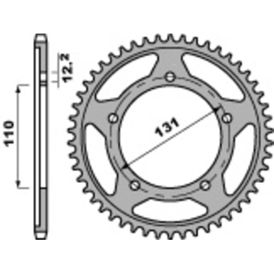 Corona PBR acero C45 estándar 4585 - 525 - motoscamaralweb.com