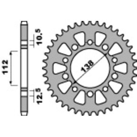 Corona PBR acero C45 estándar 4684 - 525 - motoscamaralweb.com