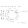 Corona ESJOT Aluminio negro 51-32065-45BP dientes - motoscamaralweb.com
