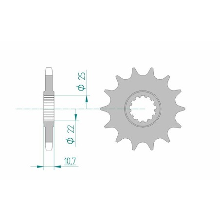 Piñón AFAM acero estándar 21606 - Paso 525 - motoscamaralweb.com