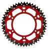 Corona ART doble compuesto (aluminio/acero) ultraligera autolimpiable - 51 dientes. paso 520. Roja - motoscamaralweb.com