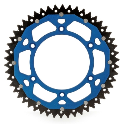 Corona ART doble compuesto (aluminio/acero) ultraligera autolimpiable - 51 dientes. paso 520. Azul - motoscamaralweb.com