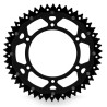 Corona ART doble compuesto (aluminio/acero) ultraligera autolimpiable - 49 dientes. paso 520. Negra - motoscamaralweb.com