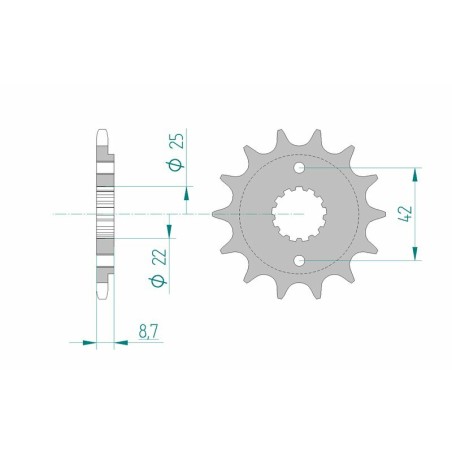Piñón AFAM acero estándar 24501 - Paso 520 - motoscamaralweb.com