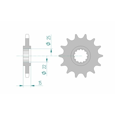 Piñón AFAM acero estándar 24506 - Paso 525 - motoscamaralweb.com
