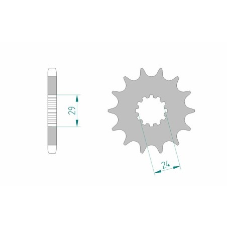 Piñón AFAM acero estándar 24601 - Paso 530 - motoscamaralweb.com