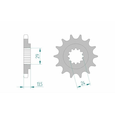Piñón AFAM acero estándar 24900 - Paso 530 - motoscamaralweb.com