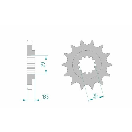 Piñón AFAM acero estándar 24900 - Paso 530 - motoscamaralweb.com