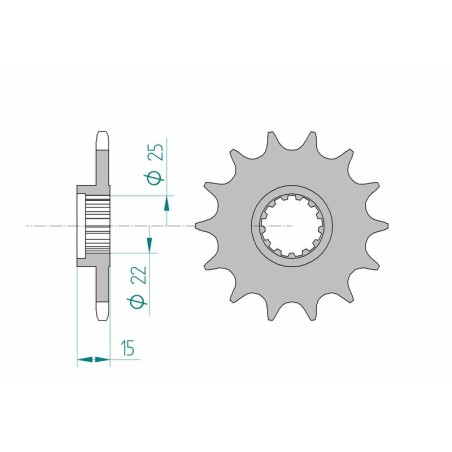 Piñón AFAM acero estándar 24510 - Paso 520 - motoscamaralweb.com