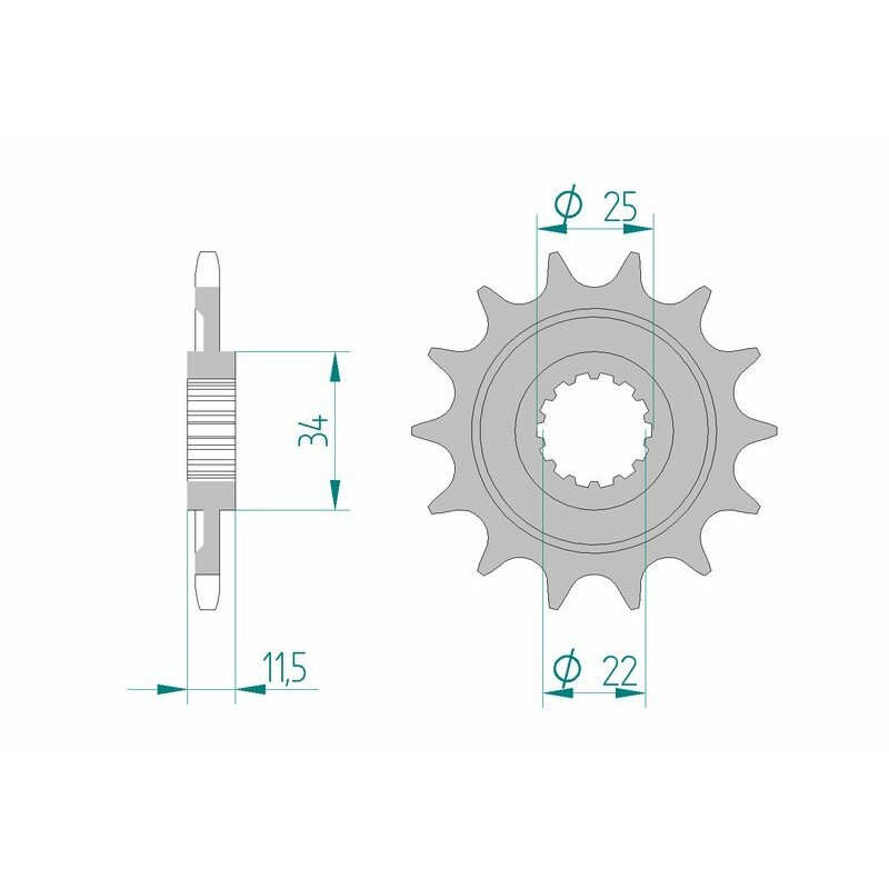 Piñón AFAM acero estándar 43400 - Paso 520 - motoscamaralweb.com