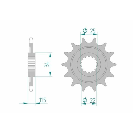 Piñón AFAM acero estándar 43400 - Paso 520 - motoscamaralweb.com