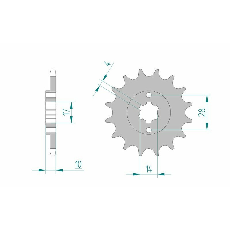 Piñón AFAM acero estándar 49100 - Paso 420 - motoscamaralweb.com Piñón AFAM acero estándar 49100 - Paso 420 - motoscamaralweb.com