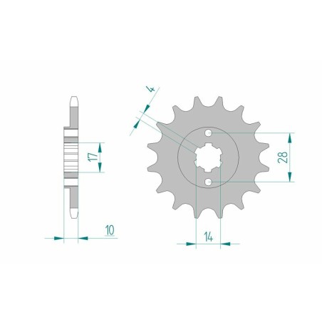 Piñón AFAM acero estándar 49100 - Paso 420 - motoscamaralweb.com