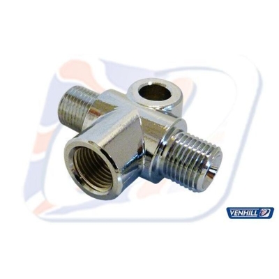 Conector T hembra M10x1 convexo Venhill - motoscamaralweb.com