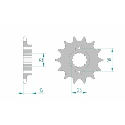 Piñón AFAM acero estándar 52604 - Paso 520 - motoscamaralweb.com