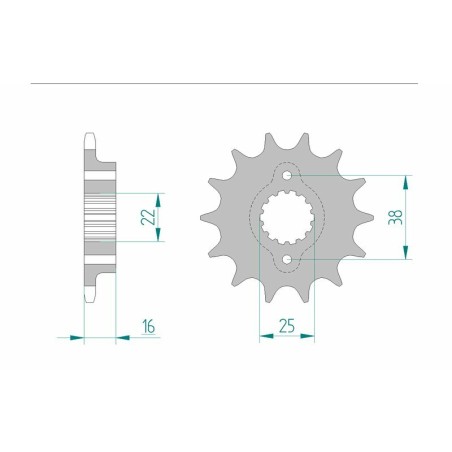 Piñón AFAM acero estándar 52604 - Paso 520 - motoscamaralweb.com