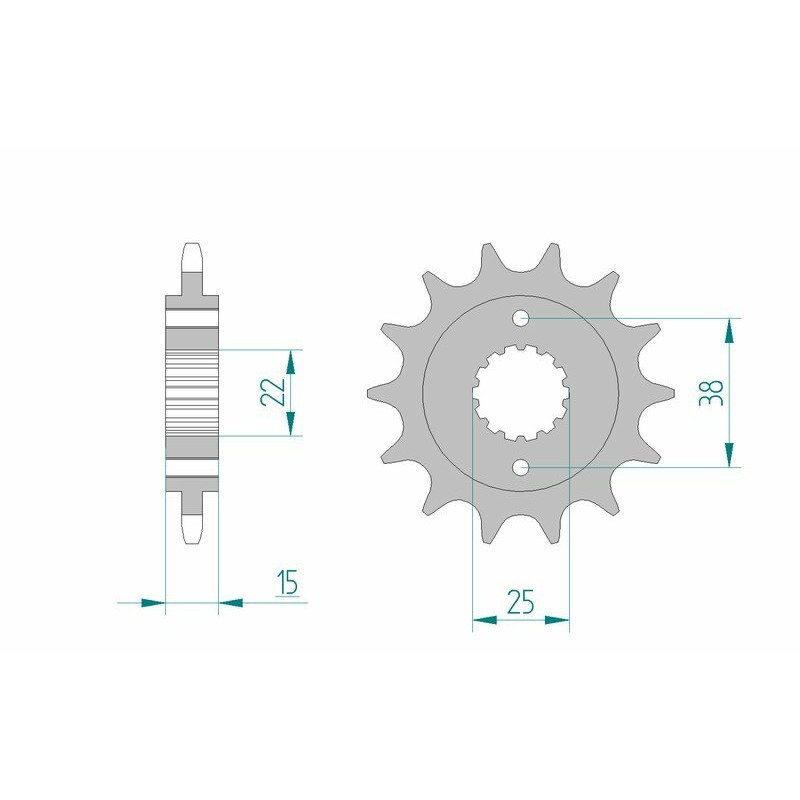 Piñón AFAM acero estándar 52607 - Paso 520 - motoscamaralweb.com