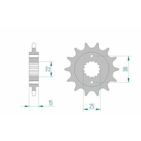 Piñón AFAM acero estándar 52607 - Paso 520 - motoscamaralweb.com