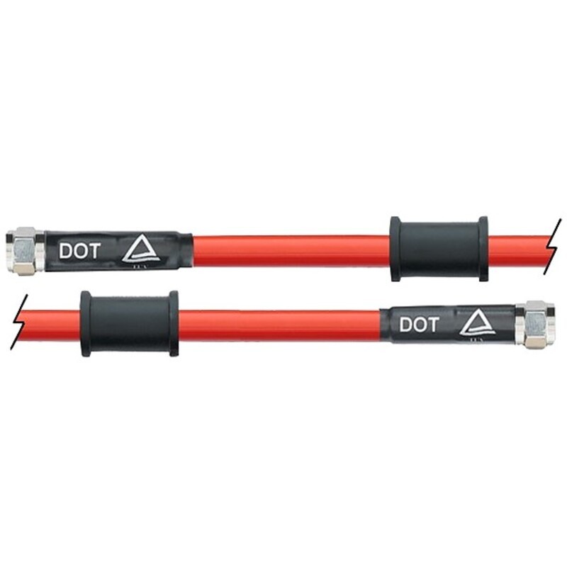 Latiguillo metálico rojo Venhill 550mm tuercas cromadas - motoscamaralweb.com Latiguillo metálico rojo Venhill 550mm tuercas cromadas - motoscamaralweb.com