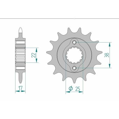 Piñón AFAM acero estándar 52612 - Paso 520 - motoscamaralweb.com