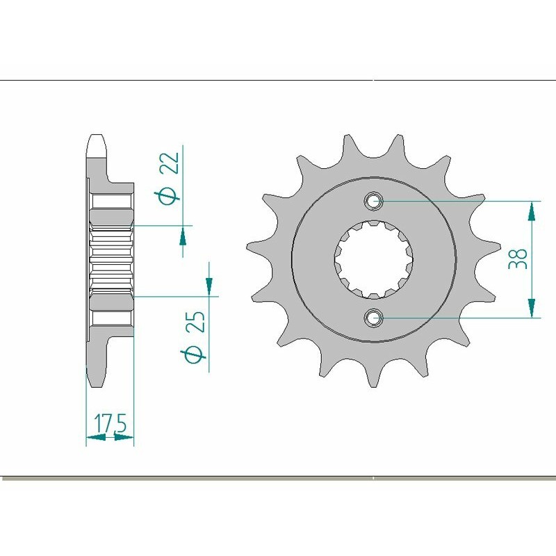 Piñón AFAM acero estándar 52616 - Paso 525 - motoscamaralweb.com