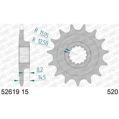 Piñón AFAM acero estándar 52619 - Paso 520 - motoscamaralweb.com