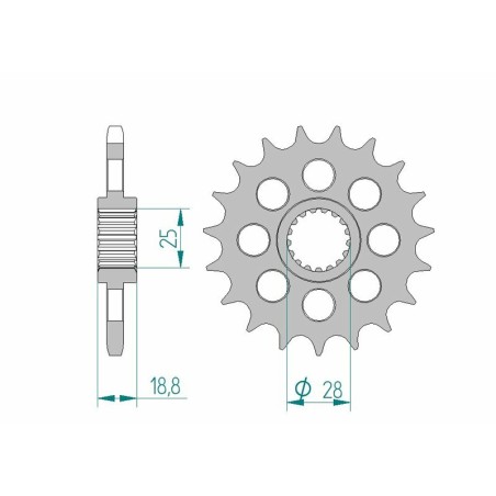 Piñón AFAM acero estándar 61602 - Paso 525 - motoscamaralweb.com