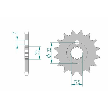 Piñón AFAM acero estándar 85200 - Paso 428 - motoscamaralweb.com