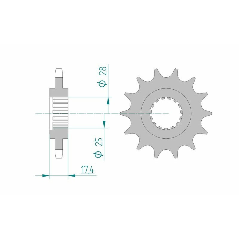 Piñón AFAM acero estándar 91800 - Paso 525 - motoscamaralweb.com Piñón AFAM acero estándar 91800 - Paso 525 - motoscamaralweb.com