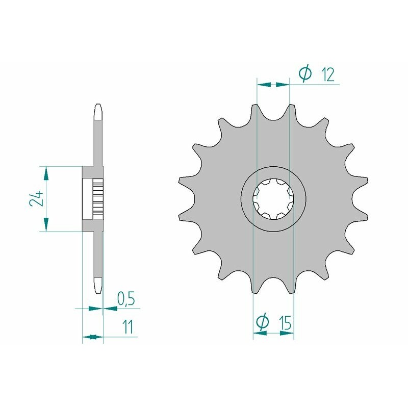 Piñón AFAM acero estándar 94100 - Paso 415 - motoscamaralweb.com Piñón AFAM acero estándar 94100 - Paso 415 - motoscamaralweb.com