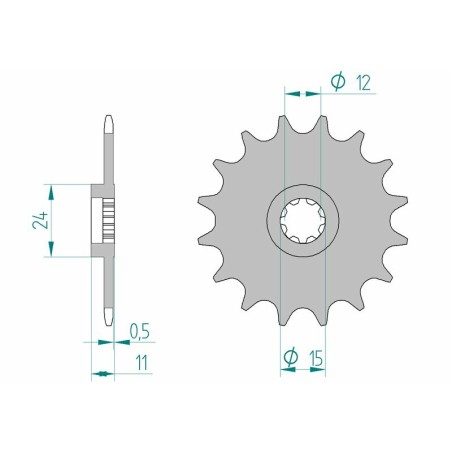 Piñón AFAM acero estándar 94100 - Paso 415 - motoscamaralweb.com
