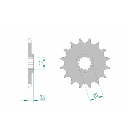 Piñón AFAM acero autolimpiable 94120 - Paso 420 - motoscamaralweb.com
