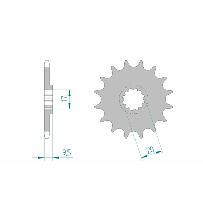 Piñón AFAM acero estándar 94120 - Paso 420 - motoscamaralweb.com