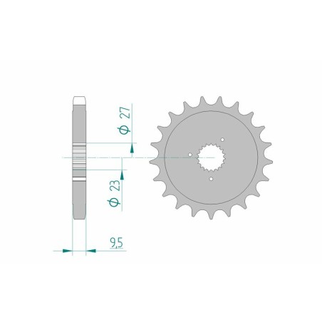 Piñón AFAM acero estándar 94802 - Paso 530 - motoscamaralweb.com