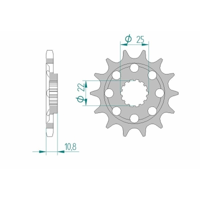 Piñón AFAM acero estándar 94807 - Paso 525 - motoscamaralweb.com