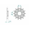 Piñón AFAM acero estándar 94807 - Paso 525 - motoscamaralweb.com