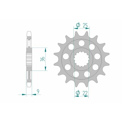 Piñón AFAM acero estándar 94900 - Paso 525 - motoscamaralweb.com