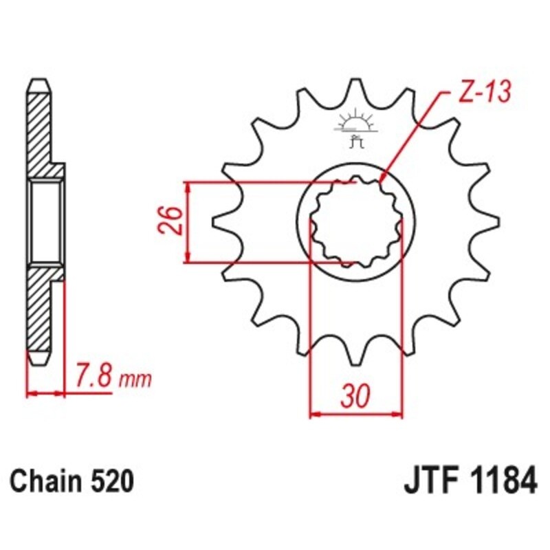 Piñón JT 1184 de acero con 18 dientes - motoscamaralweb.com Piñón JT 1184 de acero con 18 dientes - motoscamaralweb.com