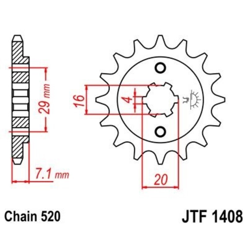 Piñon JT 1408 de acero con 15 dientes - motoscamaralweb.com Piñon JT 1408 de acero con 15 dientes - motoscamaralweb.com