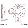 Piñón JT 1908 de acero con 15 dientes - motoscamaralweb.com