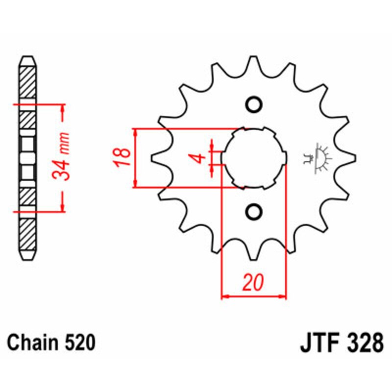 Piñón JT SPROCKETS acero estándar 328 - Paso 520 - motoscamaralweb.com Piñón JT SPROCKETS acero estándar 328 - Paso 520 - motoscamaralweb.com