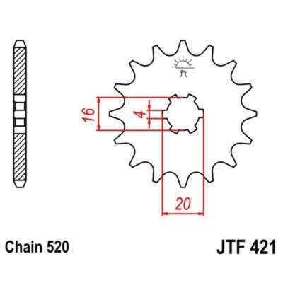 Piñon JT 421 de acero con 11 dientes - motoscamaralweb.com