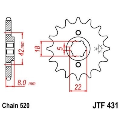 Piñon JT 431 de acero con 11 dientes - motoscamaralweb.com