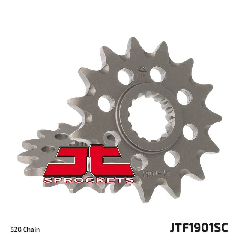Piñon JT 432SC autolimpiable de acero con 15 dientes - motoscamaralweb.com