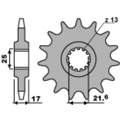 Piñón PBR acero estándar 2041 - 525 - motoscamaralweb.com