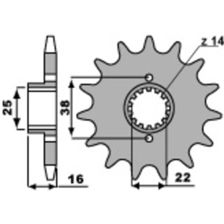 Piñón PBR acero estándar 2050 - 525 - motoscamaralweb.com
