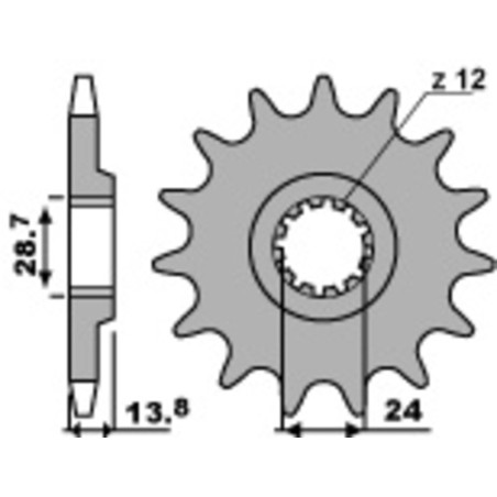 Piñón PBR acero estándar 2077 - 530 - motoscamaralweb.com