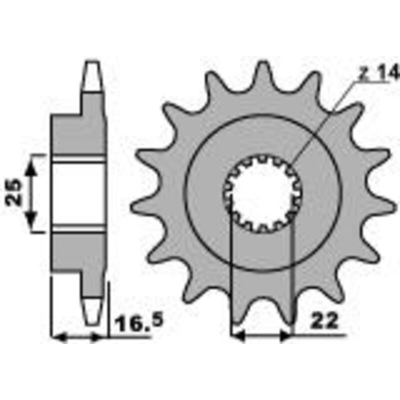 Piñón PBR acero estándar 2114 - 525 - motoscamaralweb.com