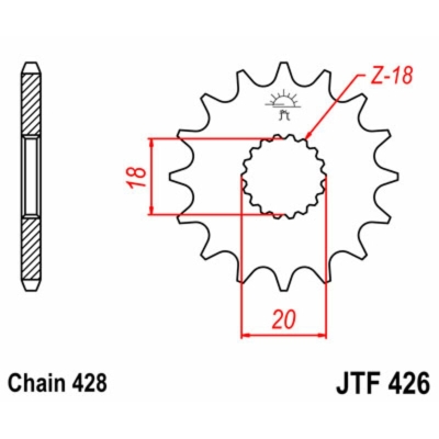 Piñon JT 426 de acero con 13 dientes - motoscamaralweb.com