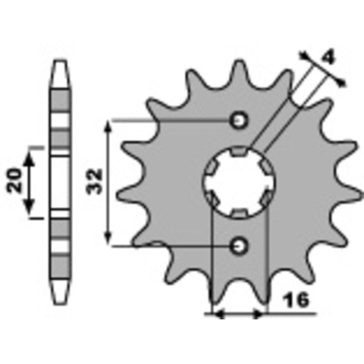 Piñón PBR acero estándar 2182 - Paso 428 - motoscamaralweb.com